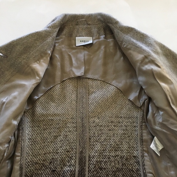 Akris Punto Neutral Brown Angora Mohair Wool Silk Blazer Jacket US 4 Ombre Boho - Picture 9 of 16